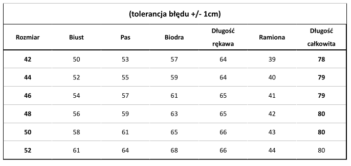 tabela - milena płaszcz (gołębi, sredni karmel)